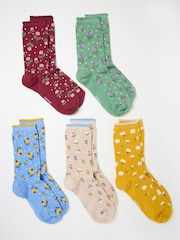 FatFace Multi Floral 5 Pack Women's Socks - Image 2 of 2