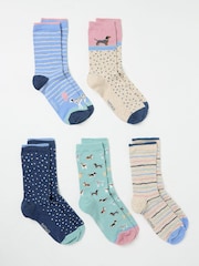 FatFace Multi Dogs 5 Pack Women's Socks - Image 2 of 2