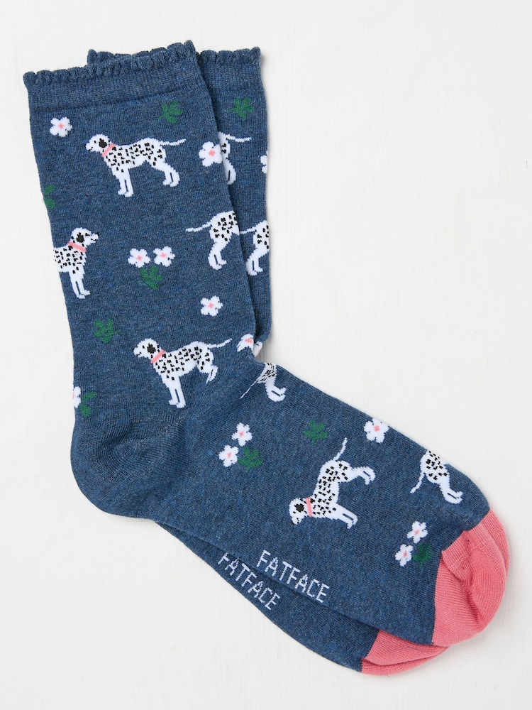 FatFace Navy Blue Dalmatian Women's Socks - Image 1 of 2