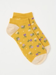 FatFace Yellow Floral Women's Trainer Socks - Image 1 of 2