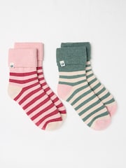 Цветные полоски - FatFace 2 Pack Welly Socks - Image 1 of 2