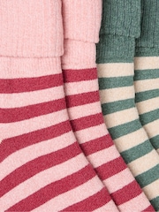 Цветные полоски - FatFace 2 Pack Welly Socks - Image 2 of 2