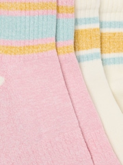 FatFace White & Pink 2 Pack Women's Sports Socks - Image 2 of 2