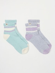 FatFace Blue & Purple 2 Pack Women's Sports Socks - Image 1 of 2