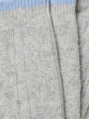 Gris - FatFace Cable Cashmere Blend Socks - Imagen 2 de 2