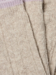 Natural - FatFace Cable Cashmere Blend Socks - Imagen 2 de 2