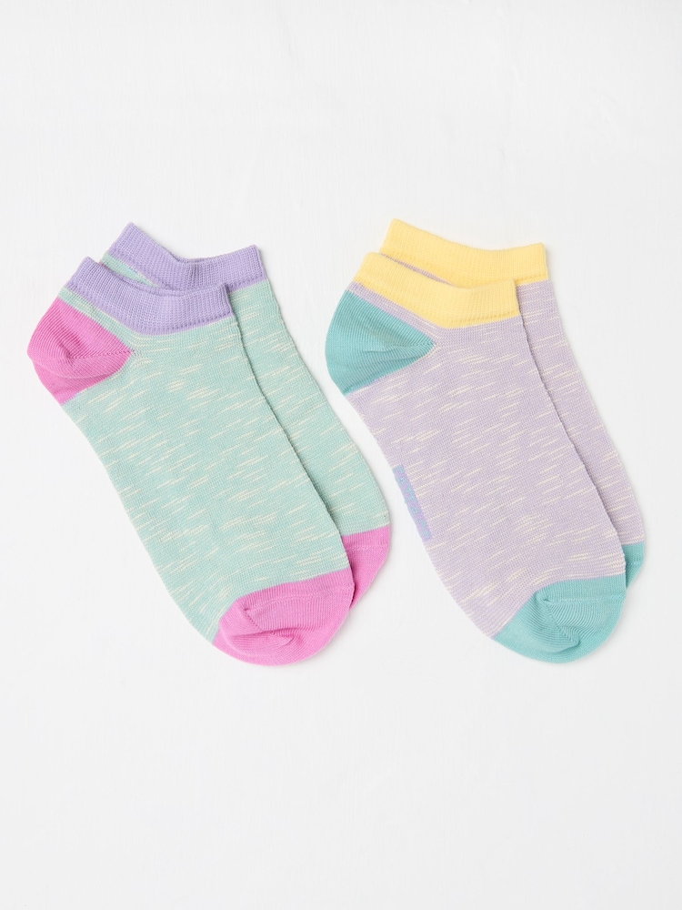 FatFace Multi Colour 2 Pack Women's Trainer Socks - Image 1 of 2