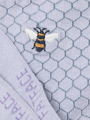 FatFace Purple Embroidered Bee Honeycomb Socks - Image 2 of 2