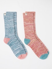 FatFace Blue & Pink 2 Pack Women's Boot Socks - Image 1 of 2