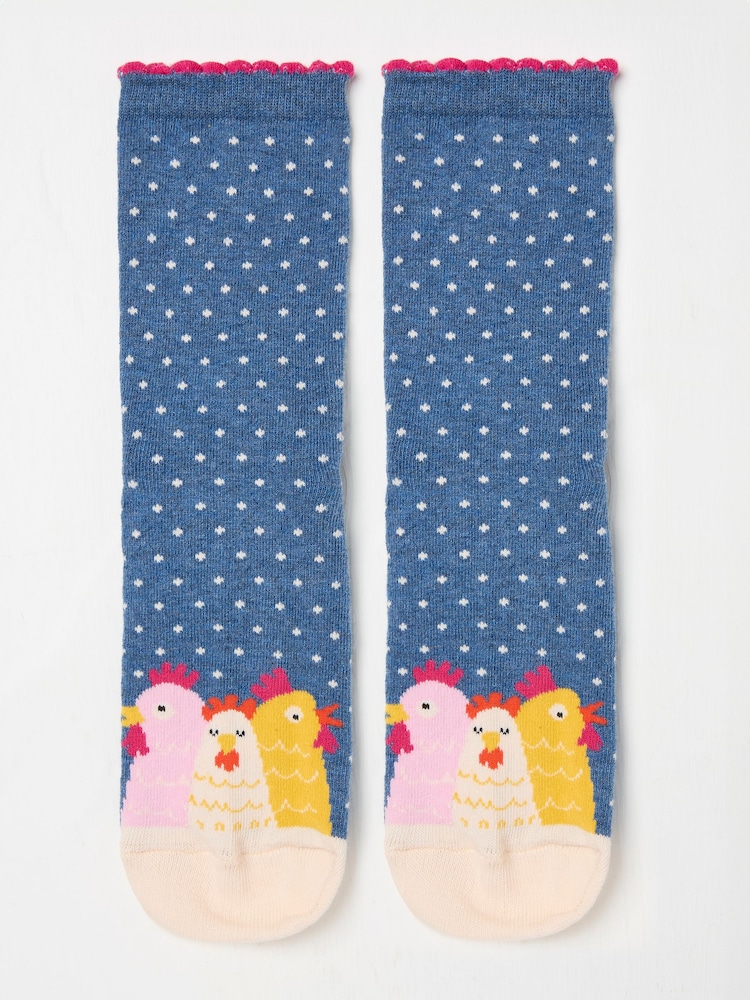 FatFace Navy Blue Chicken Women's Socks - Image 1 of 2