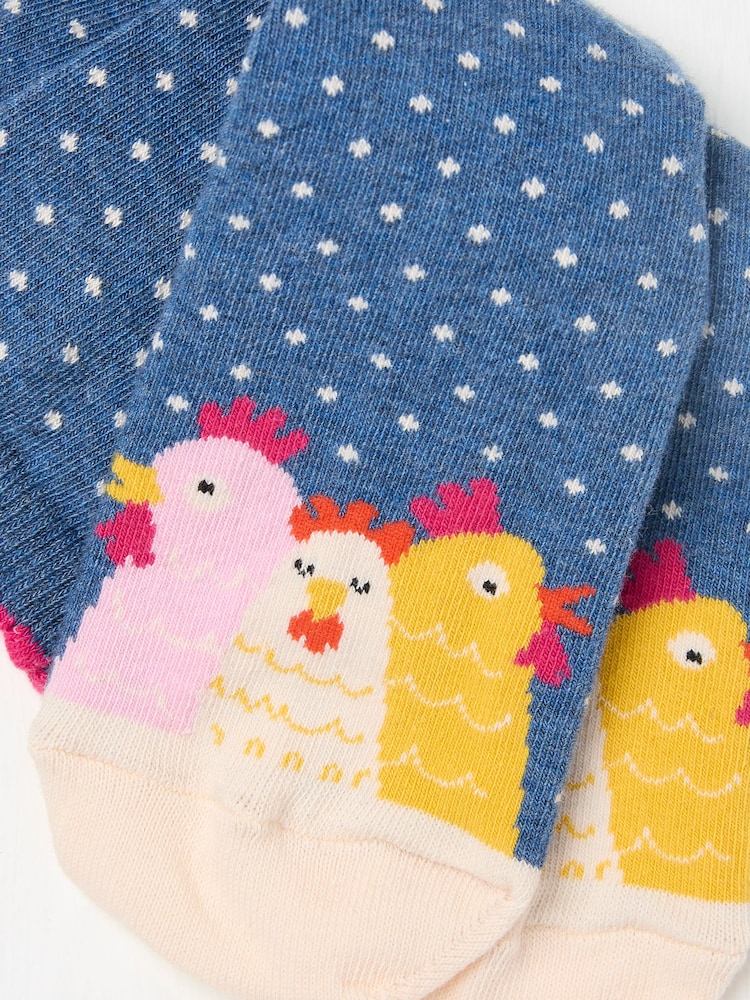 FatFace Navy Blue Chicken Women's Socks - Image 2 of 2