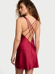 Victoria's Secret Red Lacquer Shine Strappy Back Satin Slip Dress - Image 2 of 3