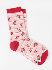 FatFace White Stripe Floral Socks - Image 1 of 2