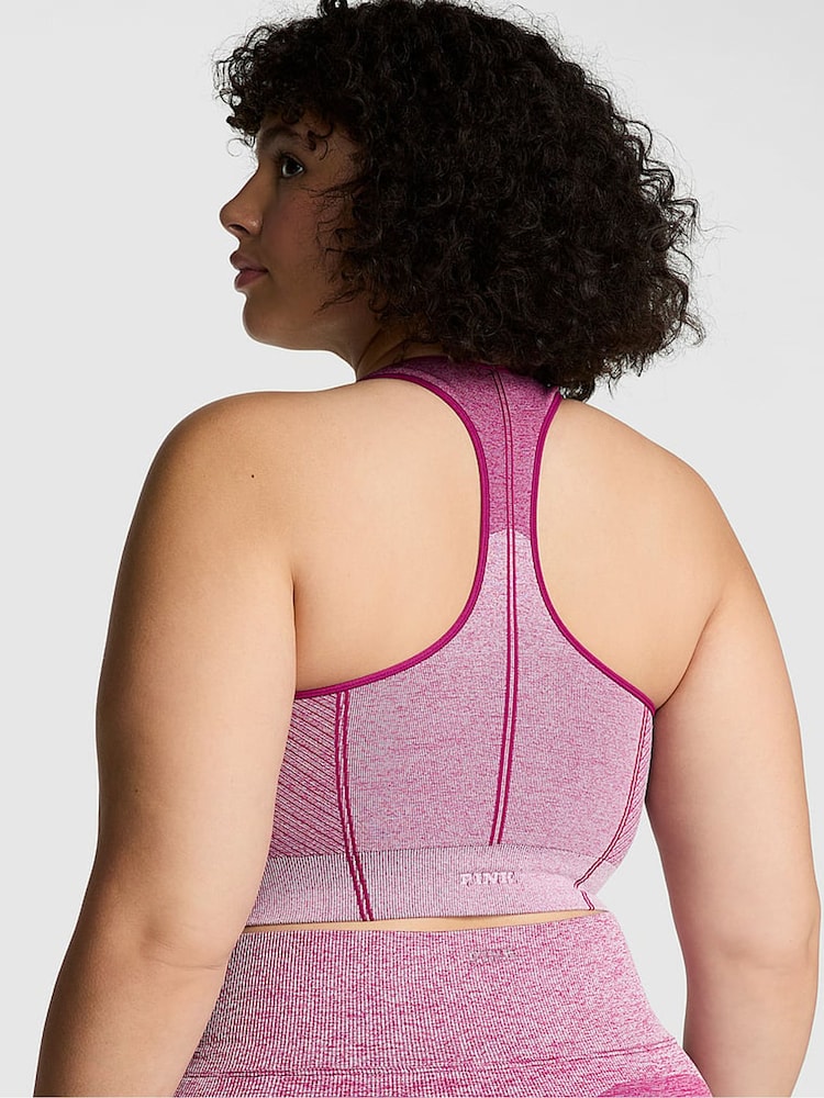 Victoria's Secret PINK Thriller Purple Marl Seamless Sports Bra - Image 2 of 4