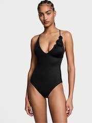 Zwart - Victoria's Secret rosette diepuitgesneden badpak - Image 1 of 3