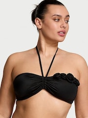 Victoria's Secret Black Bandeau Rosette Bikini Top - Image 1 of 4