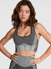 Victoria's Secret PINK Black Marl Seamless Sports Bra - Image 1 of 4