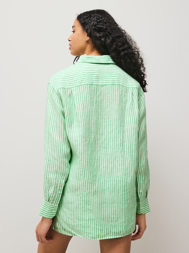 Lacoste Oversized Striped Linen Shirt - Image 2 of 5