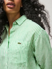 Lacoste Oversized Striped Linen Shirt - Image 3 of 5