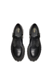 Clarks Black Leather Page Bar Shoes - Image 6 of 7
