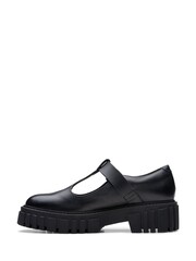 Clarks Black Leather Page Bar Shoes - Image 7 of 7