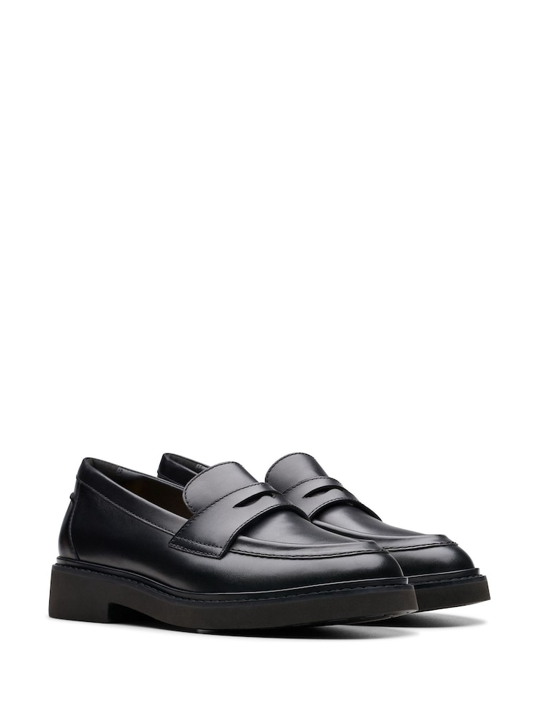 Czarny - Skórzane mokasyny Clarks - Image 4 of 7