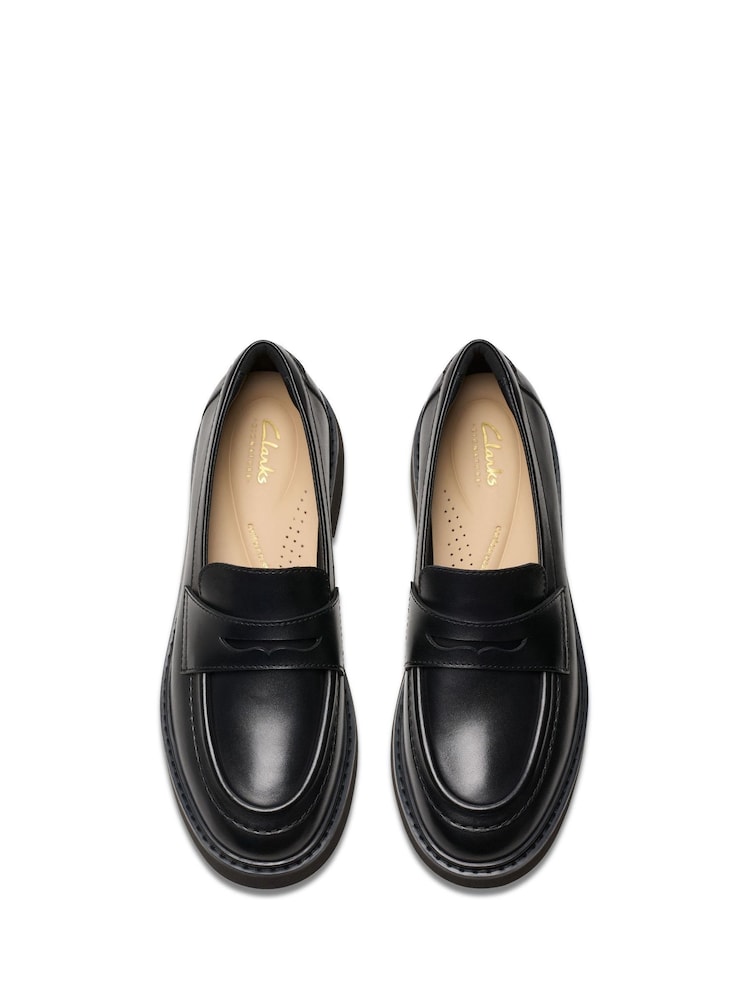Czarny - Skórzane mokasyny Clarks - Image 5 of 7