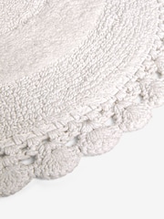 Shabby Chic by Rachel Ashwell® White Oval Crochet 100% Cotton Bath Mat - Image 4 of 4