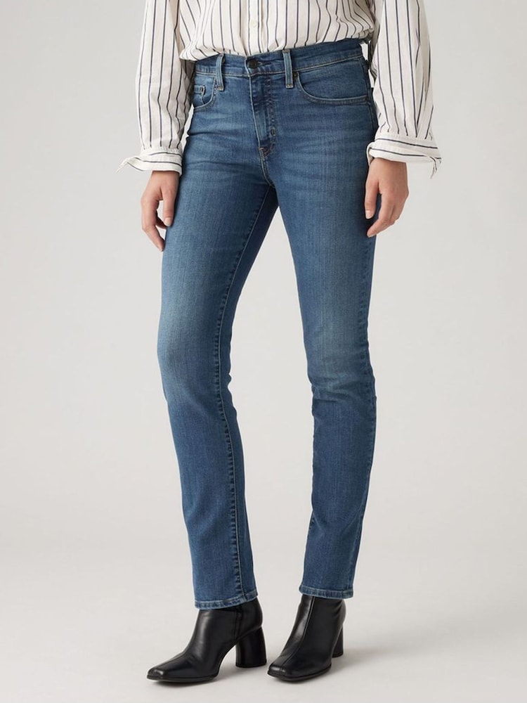 Blauwe golf donker - Levi's® 724™ rechte jeans met hoge taille  - Image 1 of 7