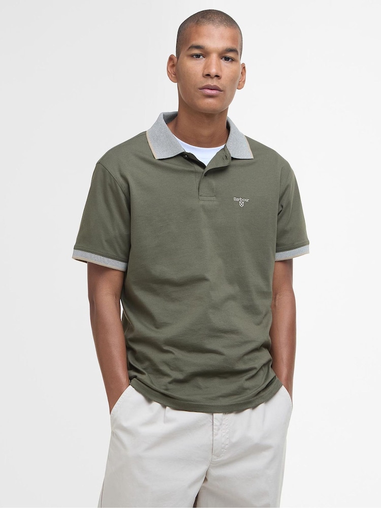 Barbour® Green Cornsay 100% Cotton Polo Shirt - Image 1 of 5