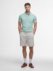 Barbour® Green Ferrybridge Lightweight Tailored Fit 100% Cotton Polo Shirt - Image 3 of 7