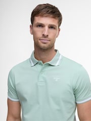 Barbour® Green Ferrybridge Lightweight Tailored Fit 100% Cotton Polo Shirt - Image 4 of 7