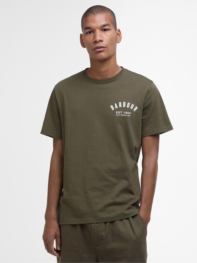 Barbour® Green 100% Cotton Preppy T-Shirt - Image 1 of 7