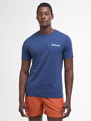Barbour® Blue 100% Cotton Camber Graphic T-Shirt - Image 1 of 5