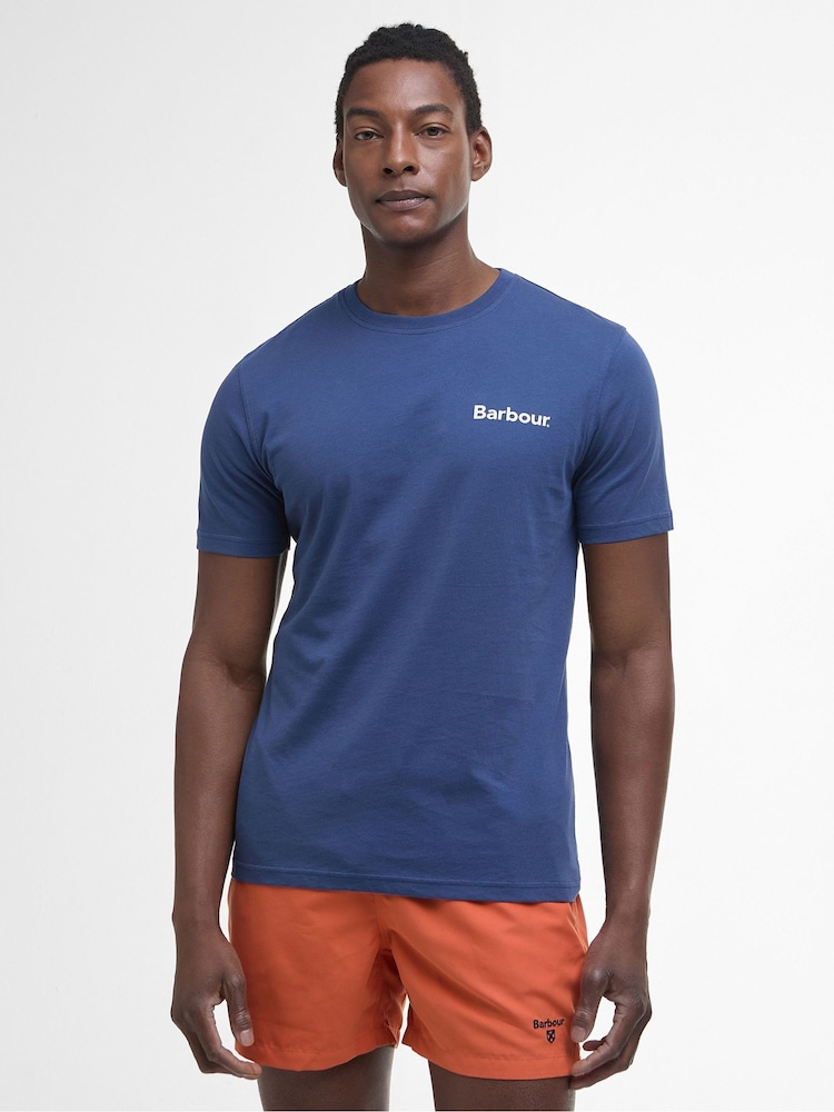 Barbour® Blue 100% Cotton Camber Graphic T-Shirt - Image 1 of 5