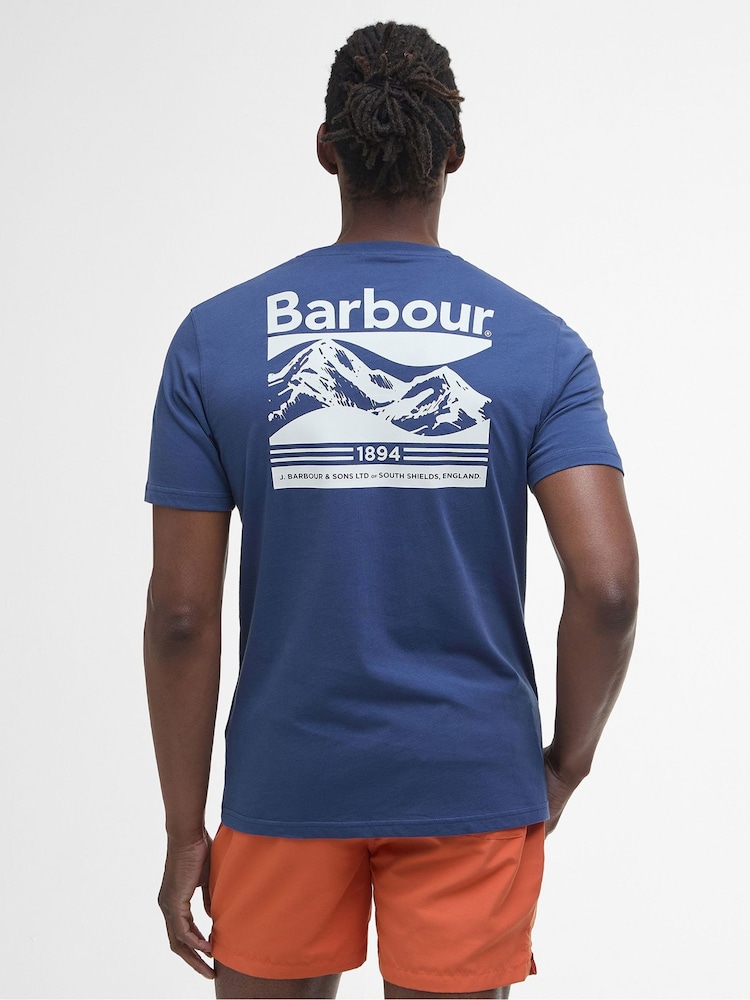 Barbour® Blue 100% Cotton Camber Graphic T-Shirt - Image 2 of 5