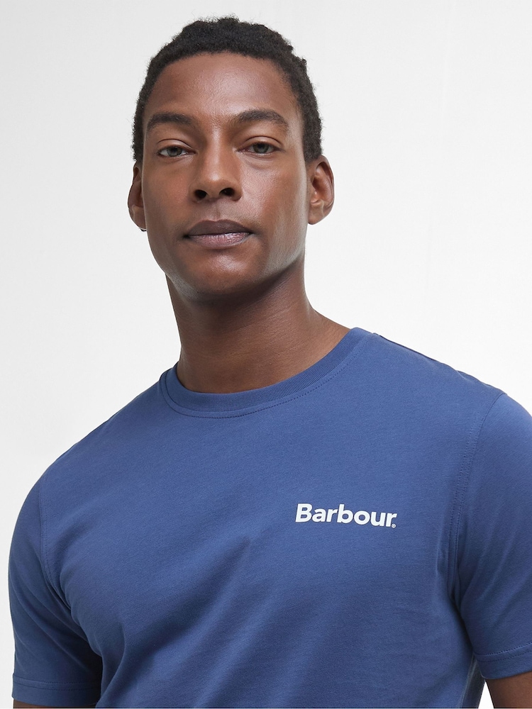 Barbour® Blue 100% Cotton Camber Graphic T-Shirt - Image 3 of 5