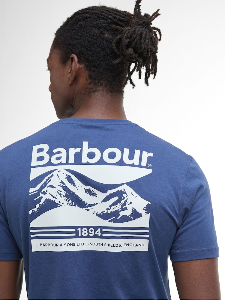 Barbour® Blue 100% Cotton Camber Graphic T-Shirt - Image 4 of 5