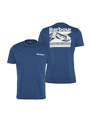 Barbour® Blue 100% Cotton Camber Graphic T-Shirt - Image 5 of 5