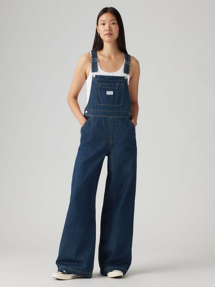 Levi's® XL Denim Wide Leg Overall 100% Cotton Jumpsuit - Imagen 1 de 7