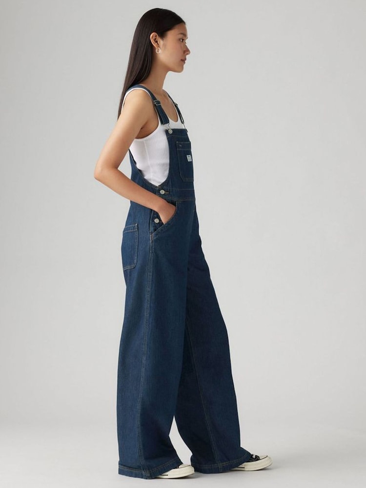 Levi's® Square Circle XL Denim Wide Leg Overall 100% Cotton Jumpsuit - Image 5 of 7