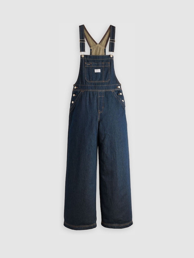 Levi's® Square Circle XL Denim Wide Leg Overall 100% Cotton Jumpsuit - Image 6 of 7