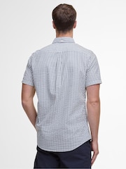 Barbour® Blue 100% Cotton Cresswell Seersucker Summer Fit Shirt - Image 2 of 5