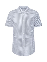 Barbour® Blue 100% Cotton Cresswell Seersucker Summer Fit Shirt - Image 5 of 5