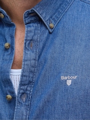 Barbour® Blue 100% Cotton Chambray Crest Tailored Fit Shirt - Image 5 of 6