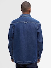 Barbour® Blue 100% Cotton Denim Grindle Overshirt - Image 3 of 6