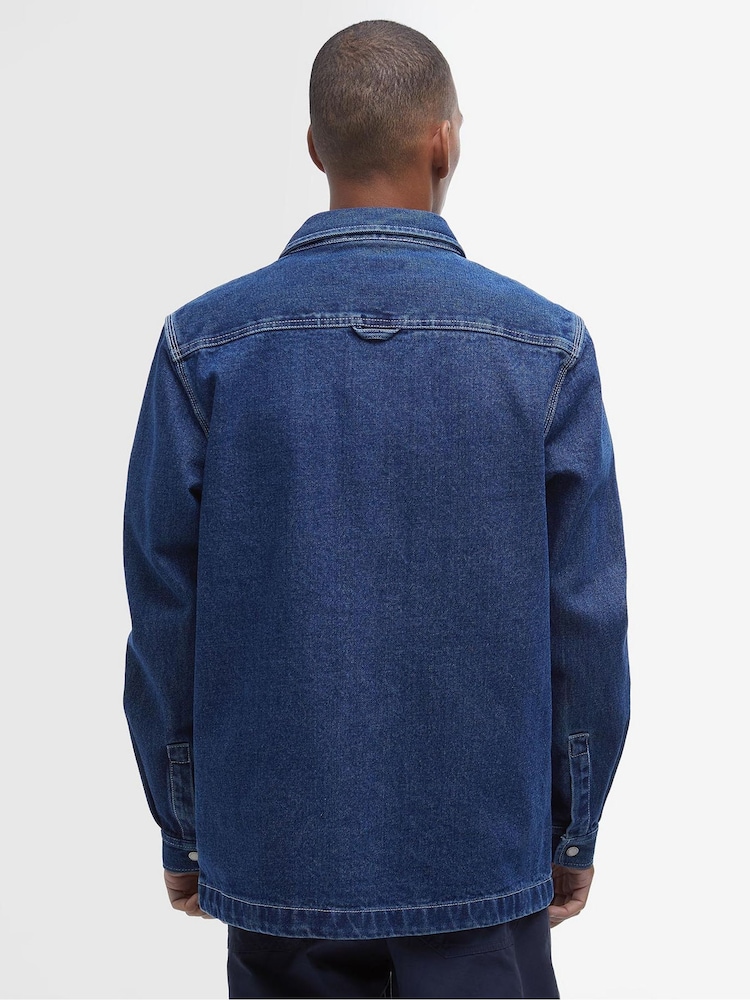 Barbour® 100% Cotton Denim Grindle Overshirt - Image 3 of 6