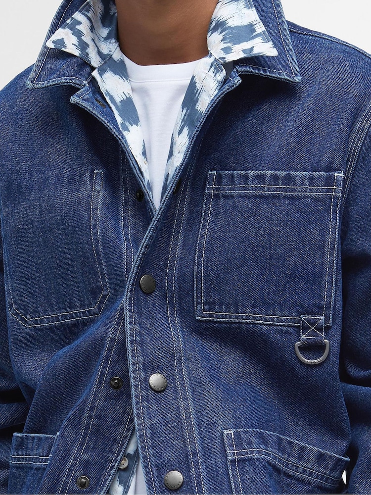 Barbour® 100% Cotton Denim Grindle Overshirt - Image 5 of 6