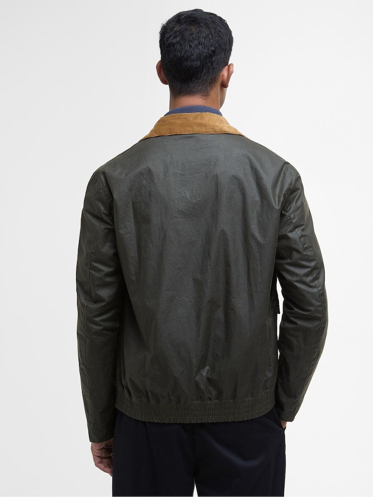 Barbour® Green 100% Cotton Newbury Wax Jacket - Image 2 of 5