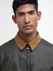 Barbour® Green 100% Cotton Newbury Wax Jacket - Image 4 of 5